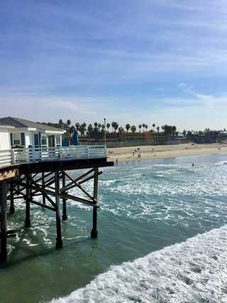 Beautiful coastal huts located on Crystal Pier at Pacific Beach