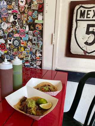 A colourful corner at Taco Surf at Pacific Beach