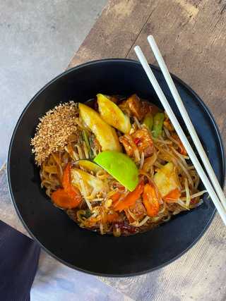 Delicious thai food at SOI PB Thai restaurant in San Diego