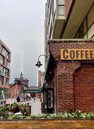 A red brick terrace outside Arvo