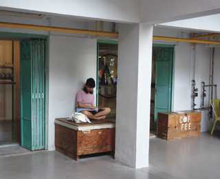 Outside a coffee shop