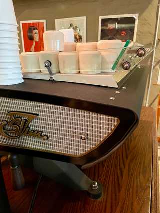 A close up of a coffee machine at Boxcar Social