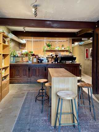 A view of the coffee counter at Boxcar Social
