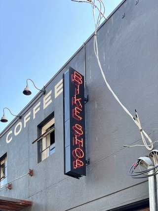 A local bikeshop that also sells coffee