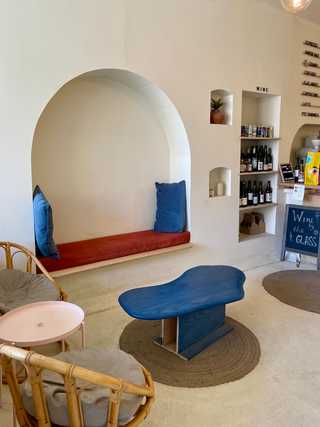 An alcove and casual seating at Carbonic Coffee