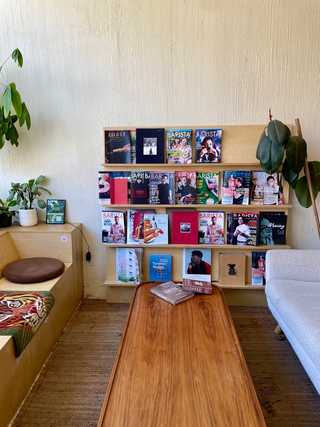 Tens of barista magazines at Carbonic Coffee