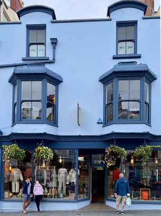 A beautiful shop facade with big bay windows