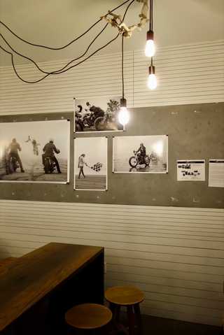 Black and white posters at Craftsman and Wolves cafe