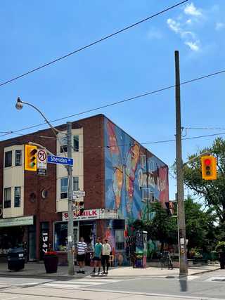 A snippet of a local street with graffiti