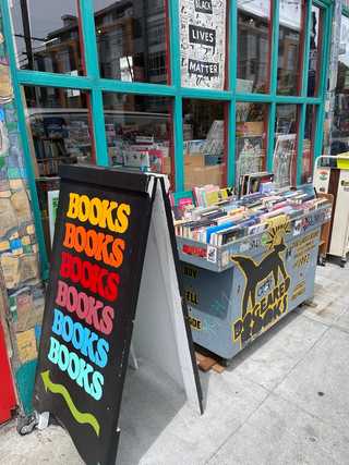 Outside of a locally loved Dog Eared Books