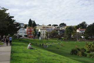 People hanging out in Dolores Park