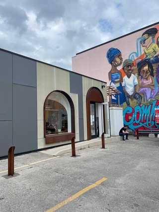 A graffiti on a carpark of a local bakery