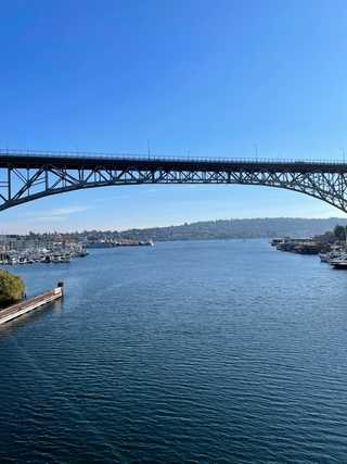 A high bridge connecting Fremont to downtown