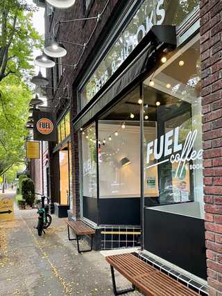 Beautiful old facade of Fuel Coffee