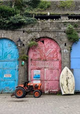 colourful rustic doors by Tenby harbour
