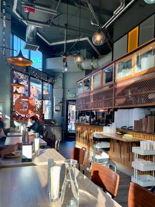 The modern indoors of Kin Dee Thai restaurant