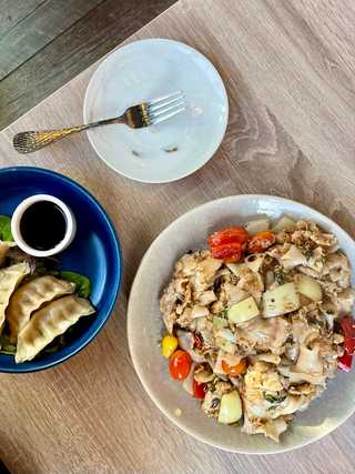 A delicious portion of pad see ew at Kin Dee