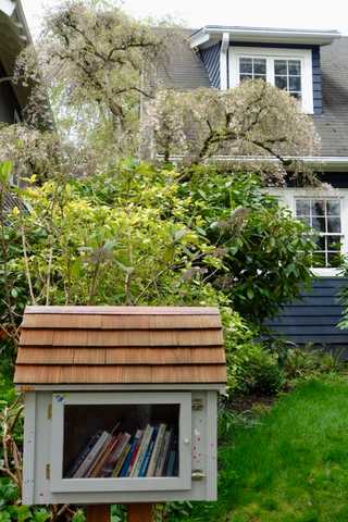 A community exchange library on a residential road