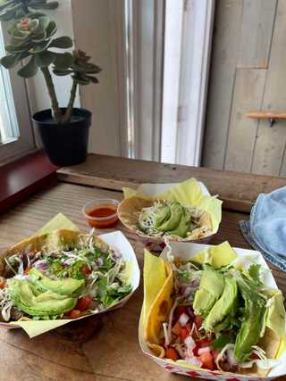 Delicious fish tacos at Oscar's Mexican Seafood at Pacific Beach