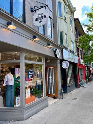 Shopfronts at Roncesvalles neighbourhood