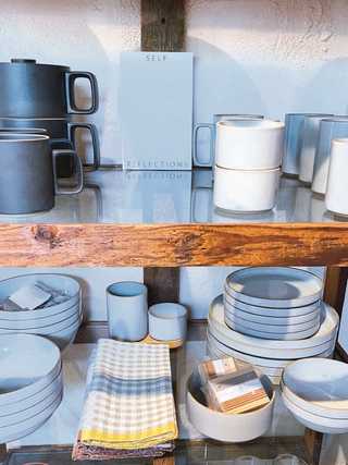 A close up of beautiful white ceramics for sale