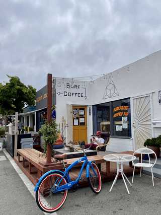 A casual outdoor terrace of Surf Lounge at Pacific Beach