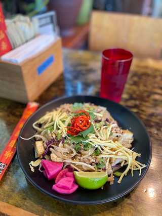 A delicious plate of Laotian noodles