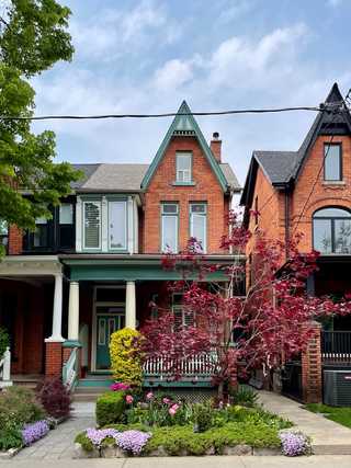 Beautiful narrow houses on residential area