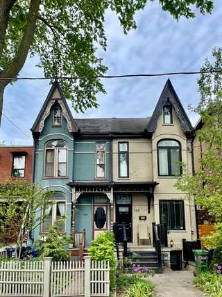 Beautiful narrow houses on residential area