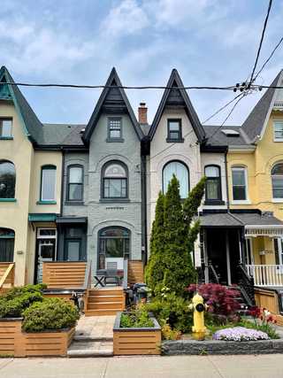 Beautiful narrow houses on residential area