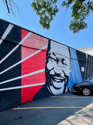 A vibrant graffiti about Martin Luther King