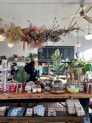 Table full of local goods at Volunteer Park Cafe
