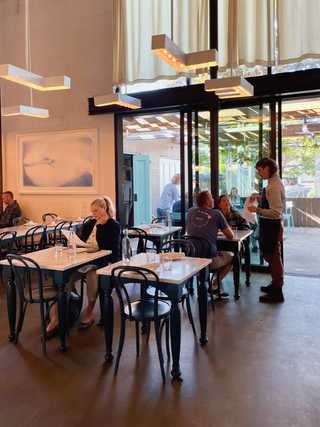 Inside of a modern restaurant